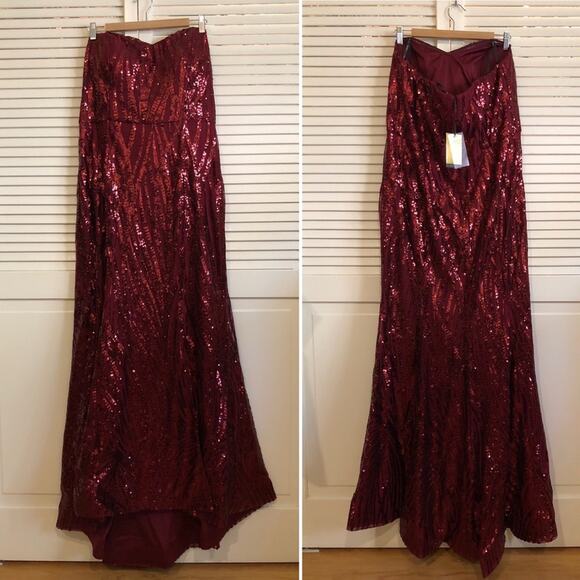 NWT City Chic Luxe Red Ruby Monroe Sequin Maxi Gown - Picture 2 of 6